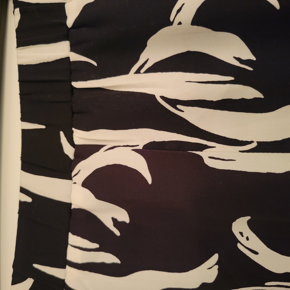 Hello Van Gogh Black and White Maxi A-Line Midi Skirt Midi - Picture 3 of 8